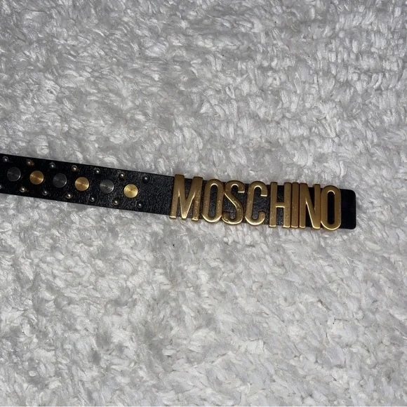 Authentic Moschino Black Studded Logo Belt 42 Moschino | Accessories | Authentic Moschino Black Studded  main image 3